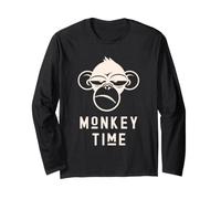 Funny Monkey Time Cute Monkey Primate Chimpanzé Manche Longue