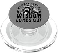 Funny Monkey Whiskey Goes in Wisdom Out Day Drinking Party PopSockets PopGrip pour MagSafe