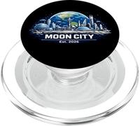 Funny Moon City Est. 2026 | Exploration Spatiale futuriste PopSockets PopGrip pour MagSafe