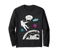 Funny Moon Landing Astronaute Terre plate Manche Longue