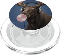Funny Moose Music Lover Bubblegum Zoo Garçons Filles Enfants PopSockets PopGrip pour MagSafe