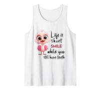 Funny Motivational Life is Short Colorful Cute Bird Humor Débardeur