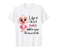 Funny Motivational Life is Short Colorful Cute Bird Humor T-Shirt