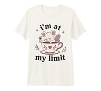 Funny Mouse Wine Lover Cute Cartoon Stressed Humeur T-Shirt Haut de Gamme