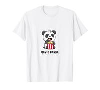 Funny Movie Gig Lover Panda Ours mangeant du popcorn T-Shirt