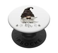 Funny Mr & Mrs GNOME for Matching Couples with GNOME Groom PopSockets PopGrip Adhésif