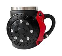 Funny Mug, Brake Pad Mug, Novelty Drinkware, Ergonomic Handle Grip, Sturdy Material, Ideal for Gifting, Workplace Desk Home Use, 3.5x5 Inches, Black Red Color, 1 Piece