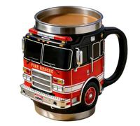 Funny Mugs For Men - Stainless Steel Leakproof Coffee Mug, Firefighter Design Tea Cup Drinkware, Hot Cold Beverage Cup, Juice Water Use, Gift For Dad Brother Husband Birthday Home Office School