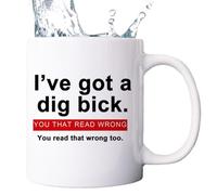 Funny Mugs, You That Read Wrong You Read That Wrong Too Mug, 11oz Sexual Coffee Mug I've Got a Dig Bick Novelty Cup for Boyfriend, Coffee Mug with Funny Quote, You Read That Wrong Mug