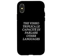 Funny Multilingual Polyglot Wine Pun English Italian Joke Coque pour iPhone X/XS