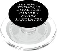 Funny Multilingual Polyglot Wine Pun English Italian Joke PopSockets PopGrip pour MagSafe