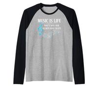 Funny Music is Life Thats Why Our Hearts Have Beats Piano Manche Raglan