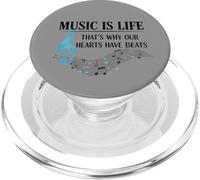Funny Music is Life Thats Why Our Hearts Have Beats Piano PopSockets PopGrip pour MagSafe