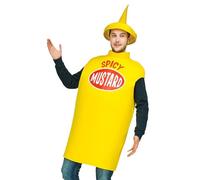 Funny Mustard Costume | 40.19In Adult Cosplay Party Outfit Props | Polyester Full Body Seasoning Suit Humor Dress Halloween Stage Performance Carnival Holiday Birthday Masquerade Christmas Easter