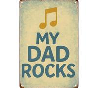 Funny My Dad Music Theme Retro Metal Sign Plaque for Kitchen Bathroom Farm Yard Bar Garage Man Cave 8 X 12 in