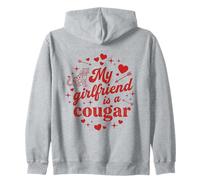 Funny My Girlfriend is a Cougar Retro Heart Valentine Sweat à Capuche