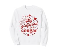 Funny My Girlfriend is a Cougar Retro Heart Valentine Sweatshirt