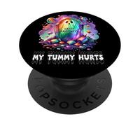 Funny My Tummy Hurts Rainbow Ghost Happy Halloween Candy PopSockets PopGrip Adhésif