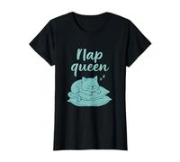 Funny Nap Queen Cat Meme Oreiller Pile Graphique T-Shirt