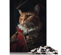 Funny Napoleon Emperor Cat Puzzle 1000 Pièces Cadeau Unique Jeu Éducatif Défi Jouet À De Qualité Supérieure Peinture Art pour Adultes Et Enfants À Partir De 12 Ans 1000pcs (75x50cm)
