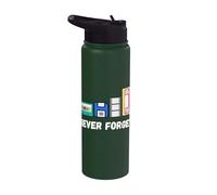 Funny Never forget 1980s cassette VHS disquette retro tech Stainless Steel Insulated Water Bottle