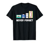 Funny Never Forget 1980s Cassette VHS Disquette Retro Tech T-Shirt