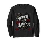Funny Never Trust The Living Grim Reaper Style Moto Manche Longue