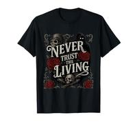 Funny Never Trust The Living Grim Reaper Style Moto T-Shirt