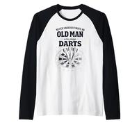 Funny Never Underestimate an Old Man Who Plays Darts Manche Raglan