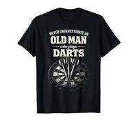 Funny Never Underestimate an Old Man Who Plays Darts T-Shirt