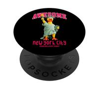 Funny New York City Statue of Liberty Yellow Rubber Duck PopSockets PopGrip Adhésif