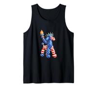 Funny New York Statue of Liberty USA Flag Balloon Dog Poodle Débardeur