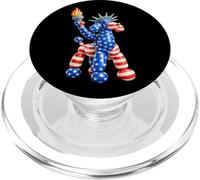Funny New York Statue of Liberty USA Flag Balloon Dog Poodle PopSockets PopGrip pour MagSafe