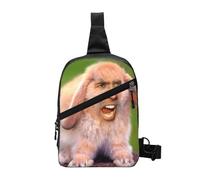 Funny Nicolas Cage Rabbit Meme Sling Chest Bag Customized Shoulder Crossbody Backpack for Men Cycling Camping Daypack