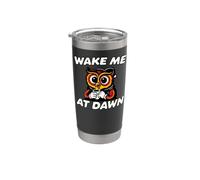 Funny Night Owl Coffee Wake Me At Dawn Morning Sarcasm Gobelet isotherme en acier inoxydable double paroi