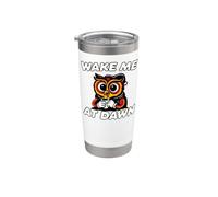 Funny Night Owl Coffee Wake Me At Dawn Morning Sarcasm Gobelet isotherme en acier inoxydable double paroi