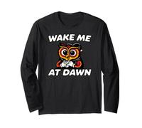 Funny Night Owl Coffee Wake Me At Dawn Morning Sarcasm Manche Longue