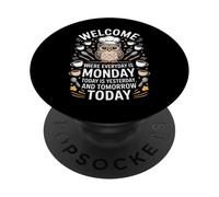 Funny Night Shift Owl Chef où Tous Les Jours C'est Le Lundi PopSockets PopGrip Adhésif