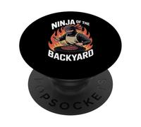 Funny Ninja of The Backyard Saying BBQ Humour Grill Femme Homme PopSockets PopGrip Adhésif
