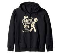Funny No Fishing This day stick person humour for fishermen Sweat à Capuche