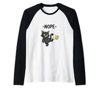 Funny No Kings Cat | Sarcastique, Nope - Politique Manche Raglan