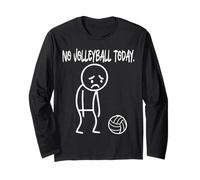 Funny No Volleyball Today Sad Boring Stickman Sport Lovers Manche Longue