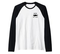 Funny Nope Not Today Lazy Cat Citation Pocket Logo Lovers Manche Raglan