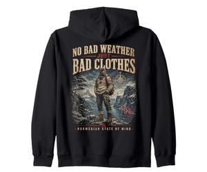 Funny Norway No Bad Weather, Just Bad Clothes Norwegian Sweat à Capuche