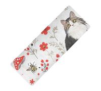 Funny Norwegian Forests Cat imprimé tapis de yoga pliable voyage caoutchouc naturel antidérapant, épais 1 mm avec sac de yoga pour tapis tapete para ejercicio 180,3 x 66 cm pour l'extérieur