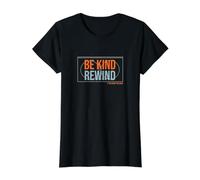 Funny Nostalgic Be Kind Rewind VHS T-Shirt Graphique avec Valeur, Femme, Noir, M