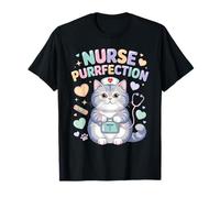 Funny Nurse Cat Pun Purrfection Kitten Lover Mute Nursing T-Shirt