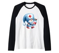 Funny Nurse GNOME Vintage Nurse Uniform for Women for Work Manche Raglan