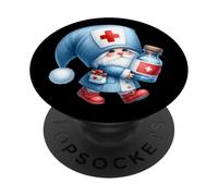Funny Nurse GNOME Vintage Nurse Uniform for Women for Work PopSockets PopGrip Adhésif