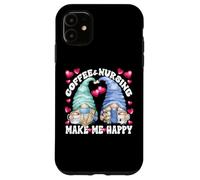 Funny Nurse Gnomes Couple for Women and Men Who Loves Coffee Coque pour iPhone 11